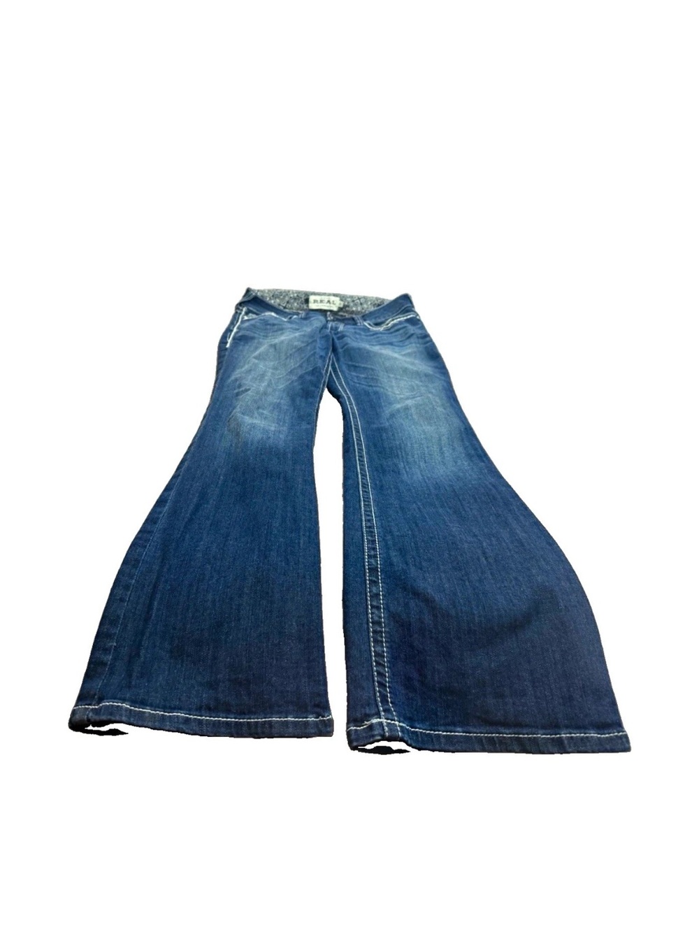 Ariat Womens Blue Bootcut Jeans Mid Rise Medium Wash Stretch Western 30R 32x34